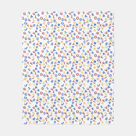 ABC Alphabet Red Yellow Blue Fleecedecke