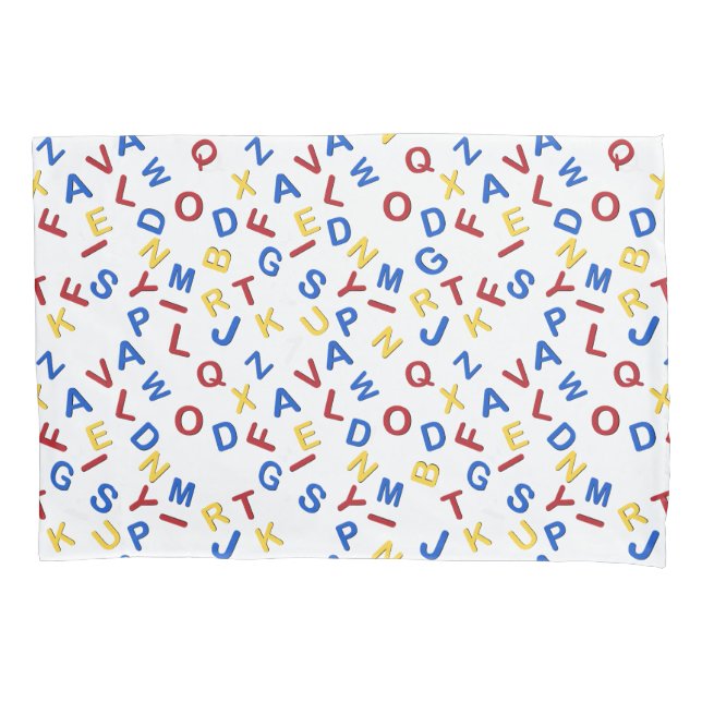 ABC Alphabet Red Yellow Blue Kissenbezug (Vorderseite-Links)