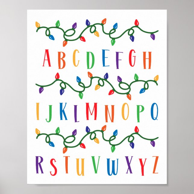 ABC Alphabet Weihnachten Weihnachten Poster (Vorne)