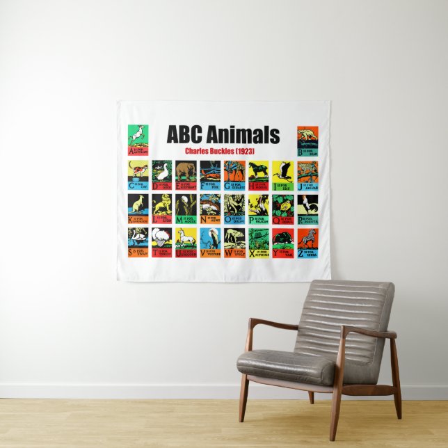 ABC Animals , Charles Buckles (1923) Wandteppich (Beispiel (Horizontal))
