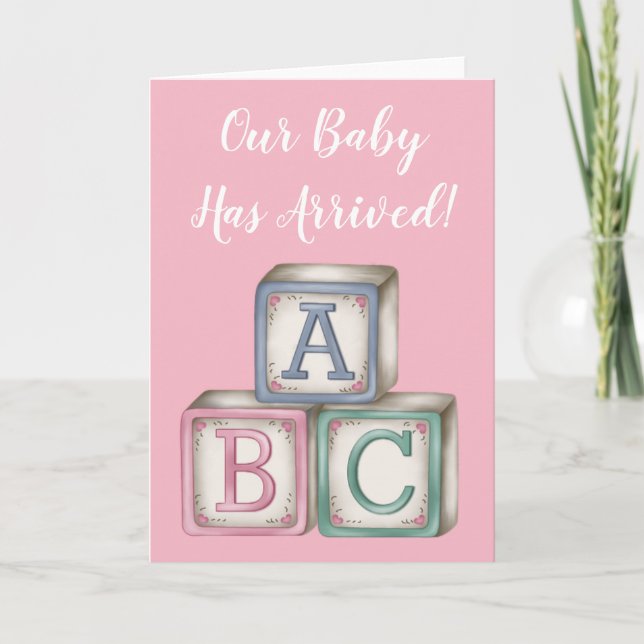 ABC Baby Blocks Grußkarte Karte (Vorderseite)