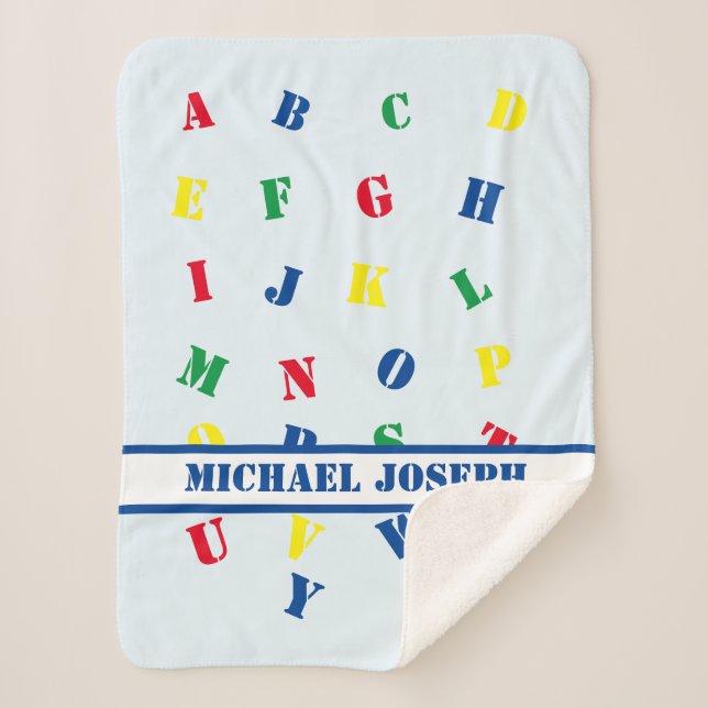 ABC Baby Boy Sherpa Blanket Sherpadecke (Vorderseite)
