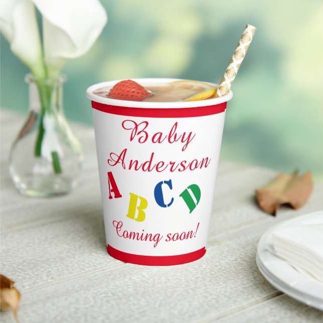 ABC Baby Dusche Pappbecher (In Situ)