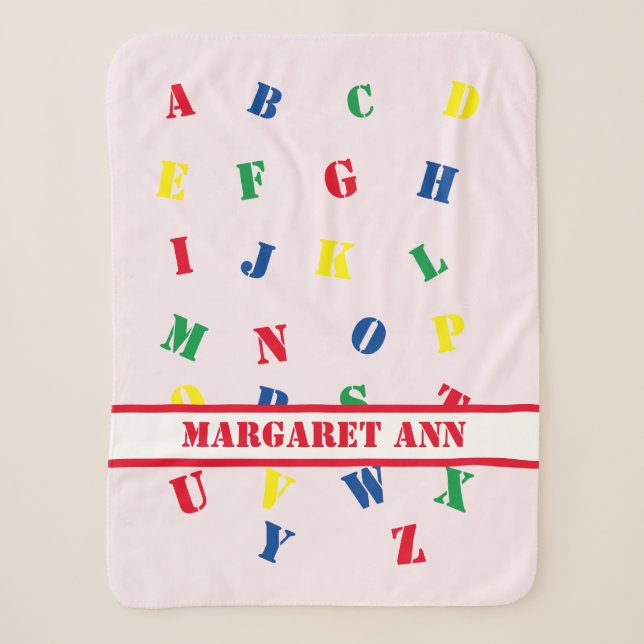 ABC Baby Girl Sherpa Blanket Sherpadecke (Vorderseite)
