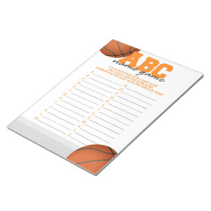 ABC Baby Name Basketball Baby Showspiel Pack Notizblock