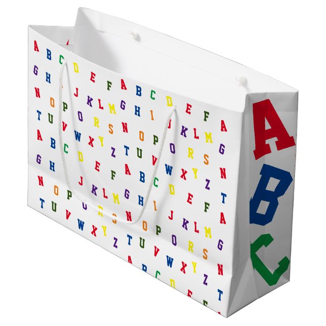 ABC Baby Showbeutel Große Geschenktüte (Vorderseite Schrägansicht)