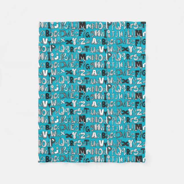 ABC blau Fleecedecke (Vorderseite)