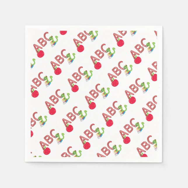 ABC Bookworm Serviette (Vorderseite)