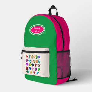 ABC-Buchstaben Bedruckter Rucksack