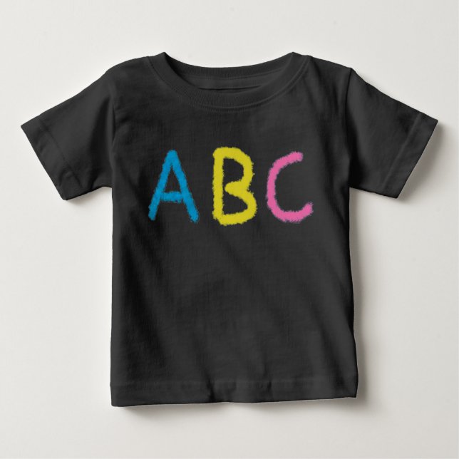 ABC Colored Chalk Letters Baby T-shirt (Vorderseite)
