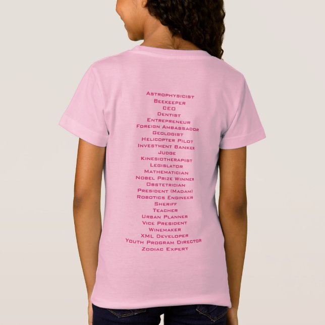 ABC des Mädchen-Powers T-Shirt (Rückseite)