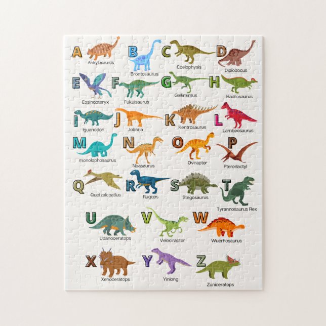 ABC dinosaurs puzzle (Vertikal)