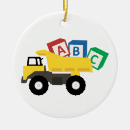 ABC Dump Truck Construction Trucks Keramik Ornament
