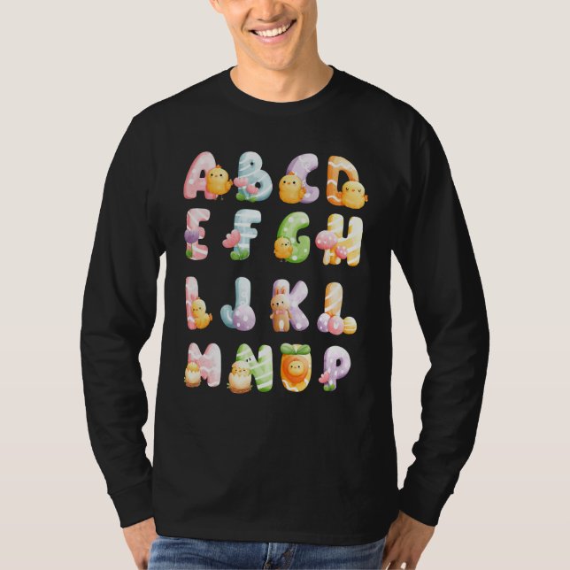 Abc Easter Alphabet Ostertiere Kinder Schule Tee (Vorderseite)
