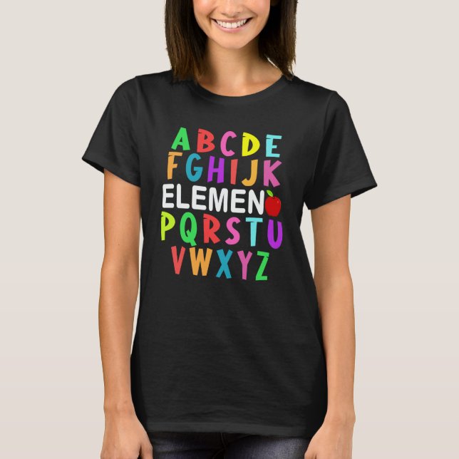 ABC Elemeno Kindergarten Teacher Cute  Back to Sch T-Shirt (Vorderseite)