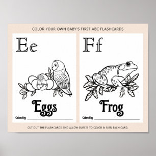 ABC Flashcards Baby Shooting Coloring Activity She Poster