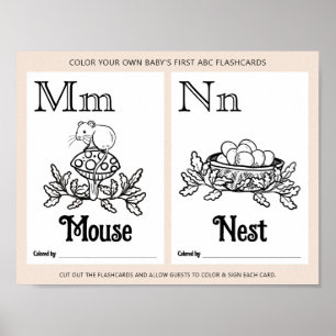 ABC Flashcards Baby Shooting Coloring Activity She Poster