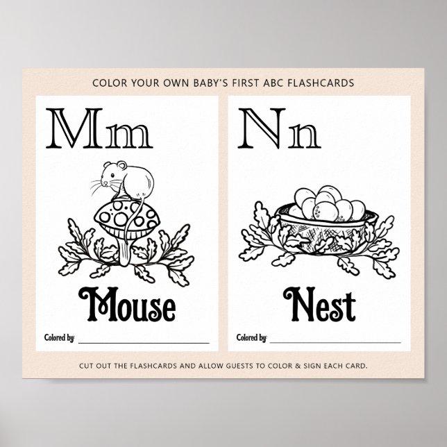 ABC Flashcards Baby Shooting Coloring Activity She Poster (Vorne)