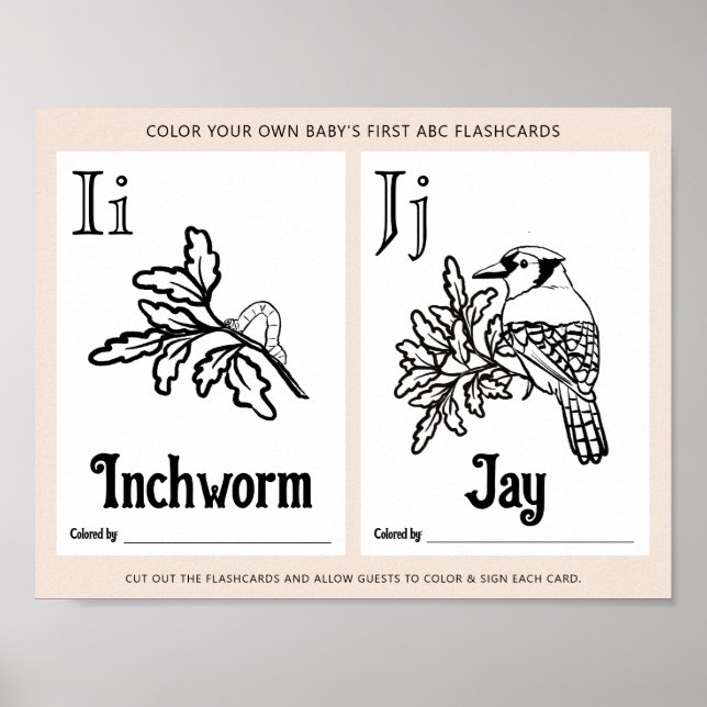 ABC Flashcards Baby Shooting Coloring Activity She Poster (Vorne)