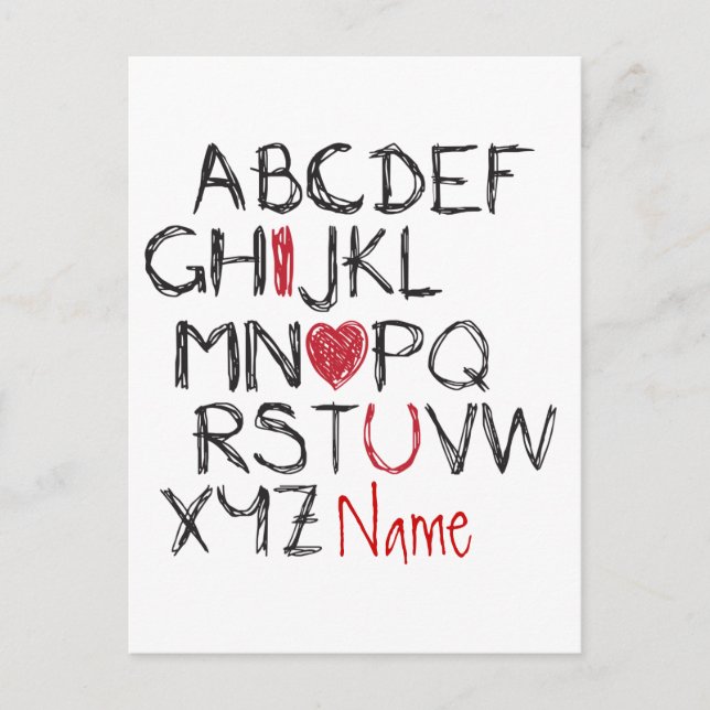 ABC I Herbst Sie Personalisiert Postkarte (Vorderseite)