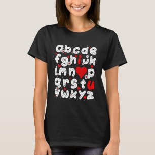 ABC I Liebe You Alphabet Funny Valentine Day Hear T-Shirt