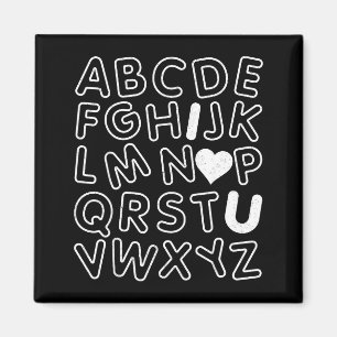 Abc Ich liebe dich Alphabet Lehrertag Valentinstag Magnet
