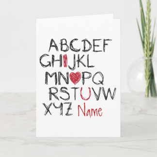 ABC Ich liebe dich Personalisiert Karte