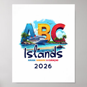 ABC-Inseln Aru Bonaire Curacao Kreuzfahrt Urlaub 2 Poster