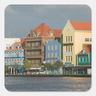 ABC-Inseln, CURACAO, Willemstad: Hafenfront 2 Quadratischer Aufkleber