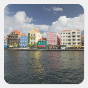 ABC-Inseln, CURACAO, Willemstad: Hafenfront Quadratischer Aufkleber