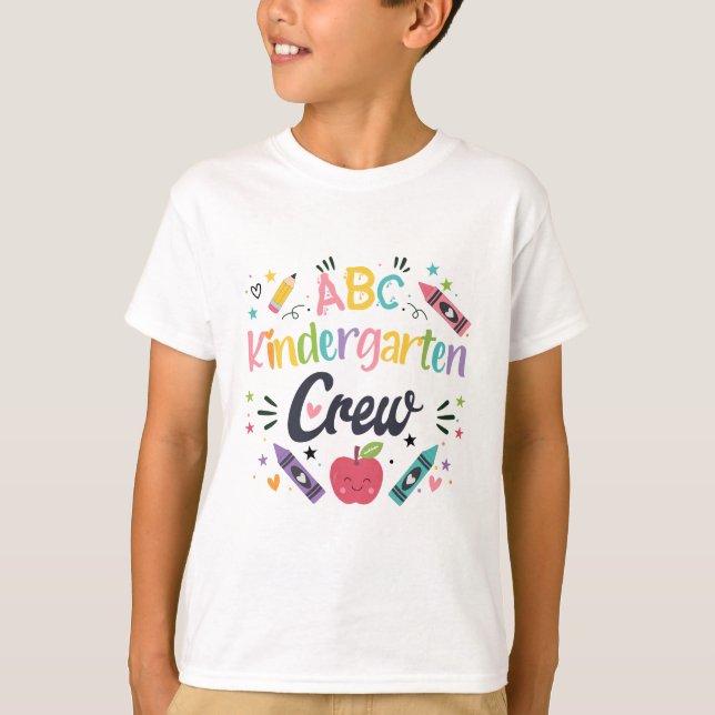 ABC Kindergarten Crew Schuldesign T-Shirt (Vorderseite)