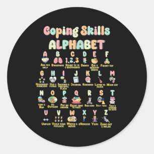 Abc Kopplung von Fertigkeiten Alphabet Self Care M Runder Aufkleber