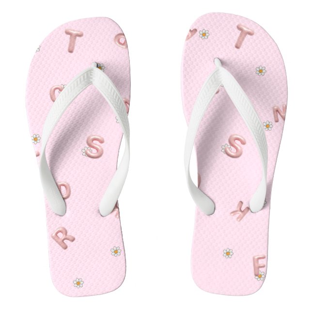 ABC Letter Blume Ballon Student Zurück zur Schule Flip Flops (Fußbett)