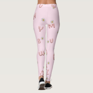 ABC Letter Blume Ballon Student Zurück zur Schule Leggings