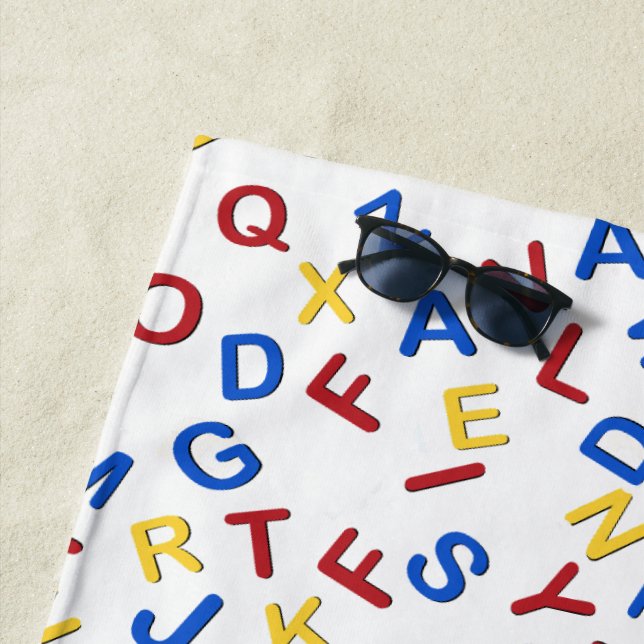 ABC Letters Red Yellow Blue Beach Handtuch (Beispiel)