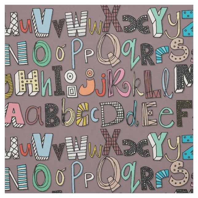 ABC mocha multi Stoff (Muster)