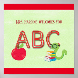 ABC Neon Letters Bookworm Reader-Klasse Poster