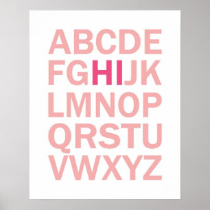 ABC-Plakat mit HI in fett gedruckten Farben Poster