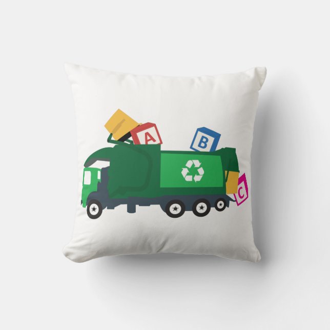 ABC Recycelnd Müllwagen Kissen (Vorderseite)