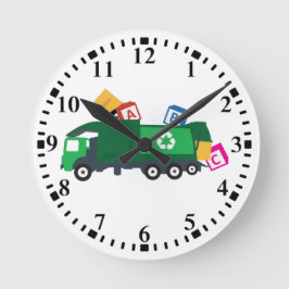 ABC Recycelnd Müllwagen Runde Wanduhr