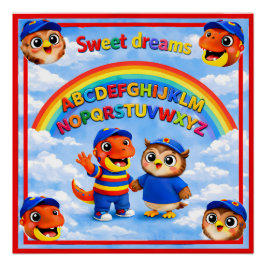 ABC Regenbogen Süße Träume Poster für Kleinkinder