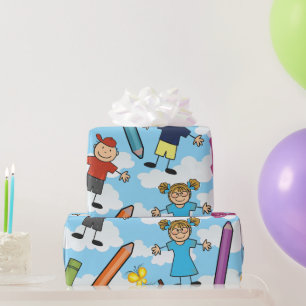 ABC-Schulkinder Geschenkpapier