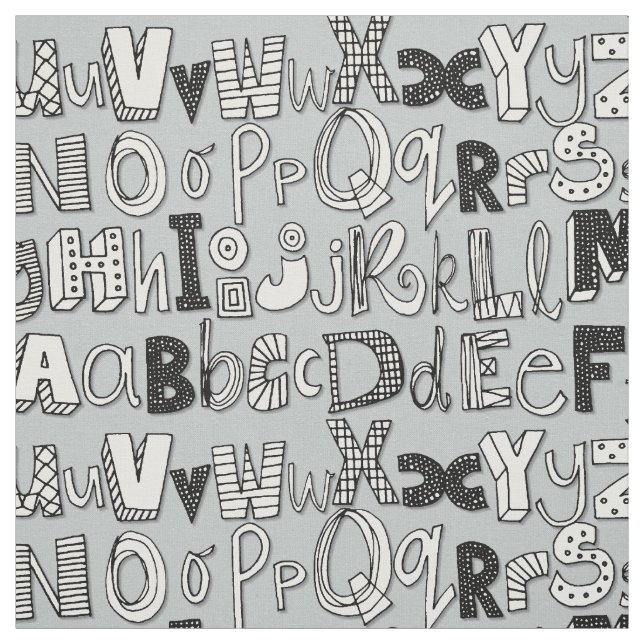 ABC Silber Stoff (Muster)