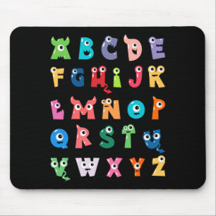 Abc Süßes Monster Alphabet Halloween Lehrer Mousepad