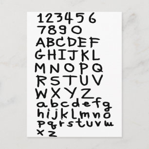 ABC-Text und -Nummer Postkarte