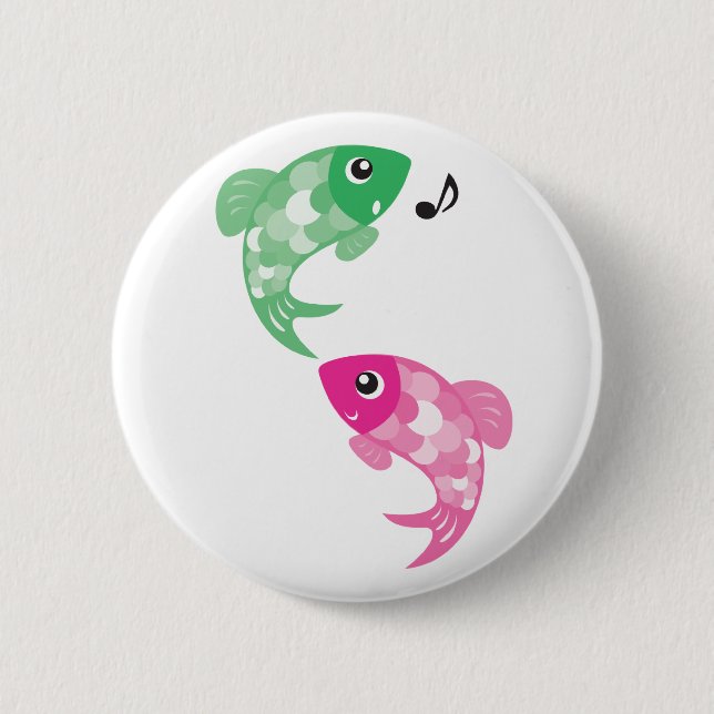 ABC-Tiere - Figaro u. Finzy Fische Button (Vorderseite)