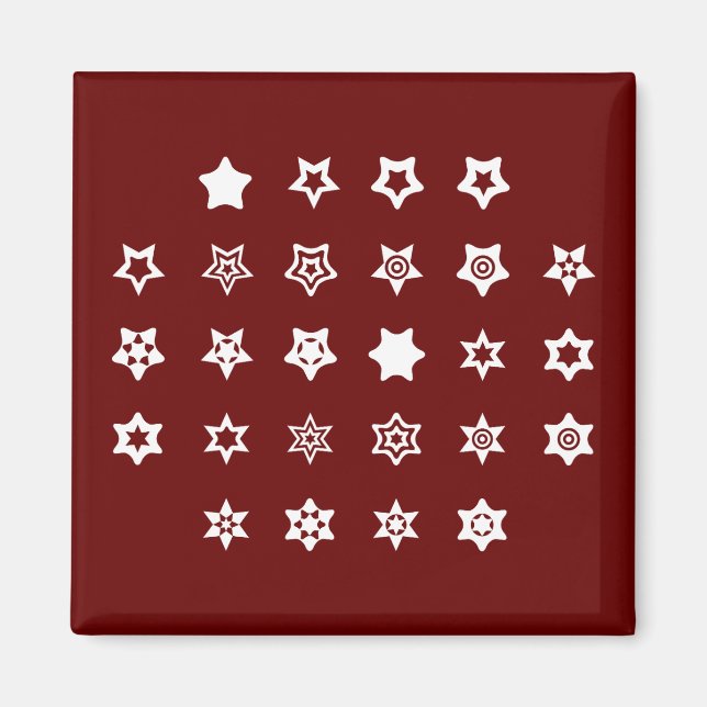 ABC to Star Symbols Cipher Code Key on Dark Magnet (Vorne)