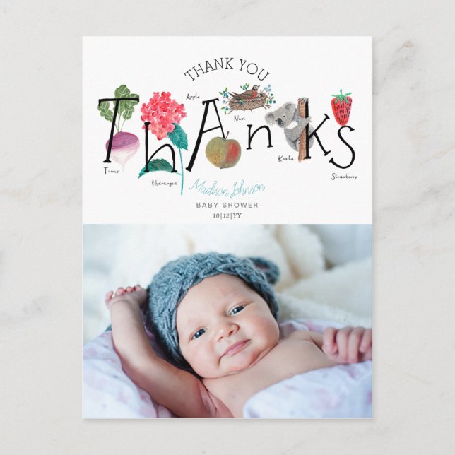 ABC | Vielen Dank | Foto Postkarte (Vorderseite)