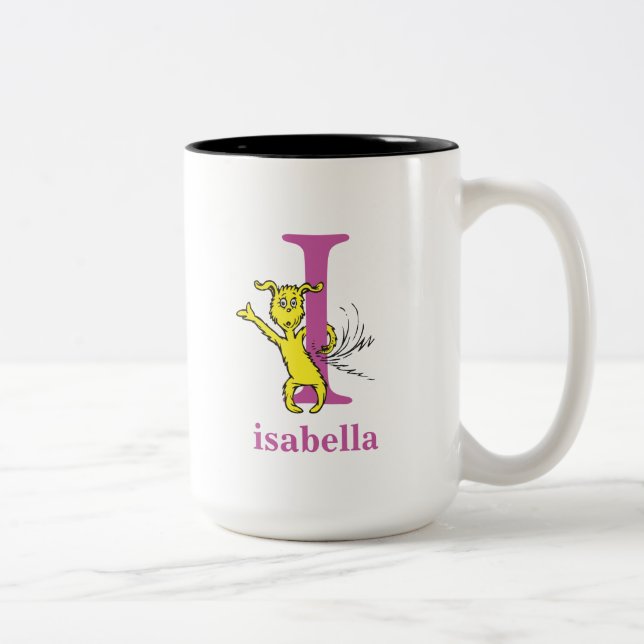 ABC von Dr. Seuss: Brief I - Lila | Name hinzufüge Zweifarbige Tasse (Rechts)