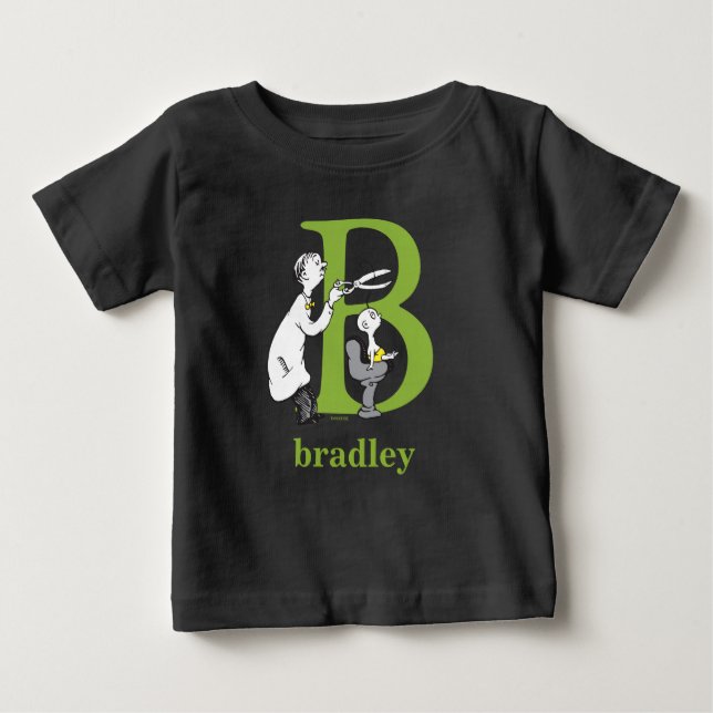 ABC von Dr. Seuss: Buchstabe B - Grün | Name hinzu Baby T-shirt (Vorderseite)